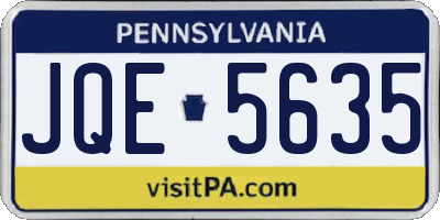 PA license plate JQE5635