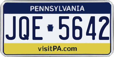 PA license plate JQE5642