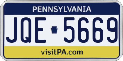 PA license plate JQE5669