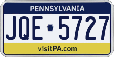 PA license plate JQE5727