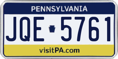 PA license plate JQE5761
