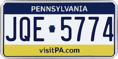 PA license plate JQE5774