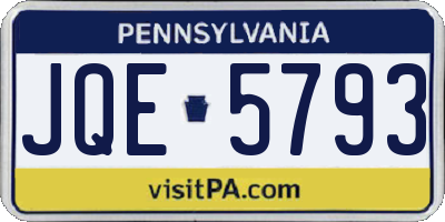 PA license plate JQE5793