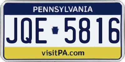 PA license plate JQE5816