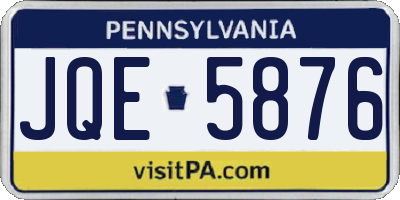 PA license plate JQE5876