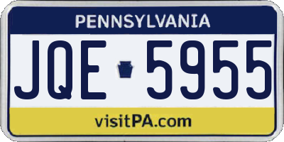 PA license plate JQE5955