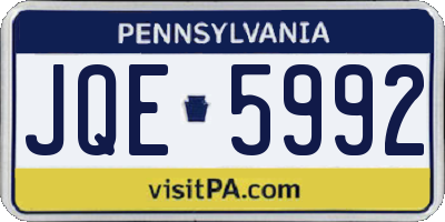 PA license plate JQE5992