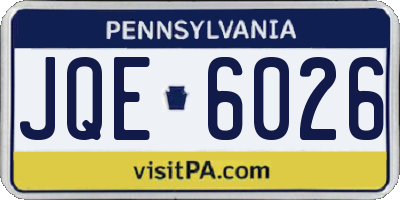 PA license plate JQE6026