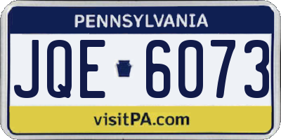 PA license plate JQE6073