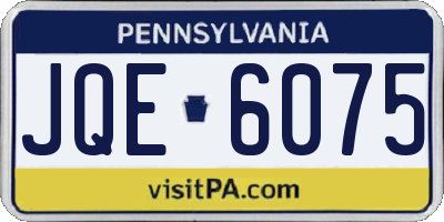 PA license plate JQE6075