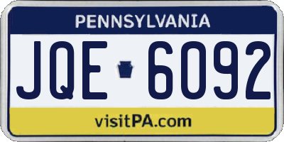 PA license plate JQE6092
