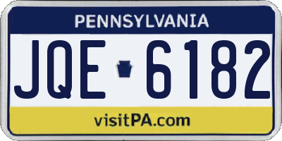 PA license plate JQE6182