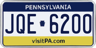 PA license plate JQE6200