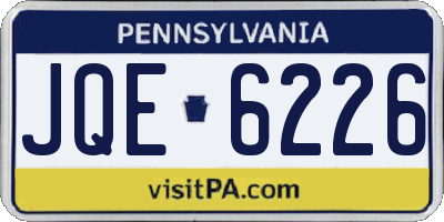 PA license plate JQE6226