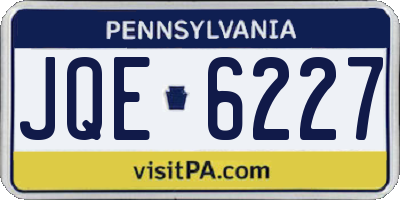 PA license plate JQE6227