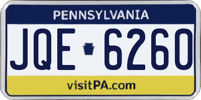 PA license plate JQE6260