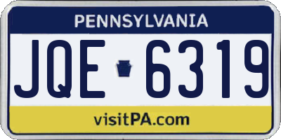 PA license plate JQE6319