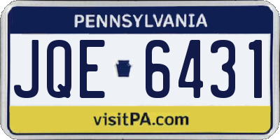 PA license plate JQE6431