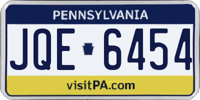 PA license plate JQE6454