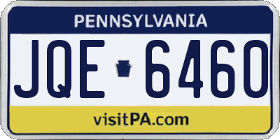 PA license plate JQE6460