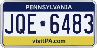 PA license plate JQE6483