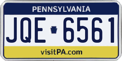 PA license plate JQE6561