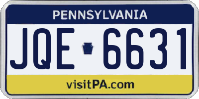 PA license plate JQE6631
