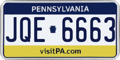 PA license plate JQE6663