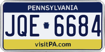 PA license plate JQE6684