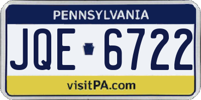 PA license plate JQE6722