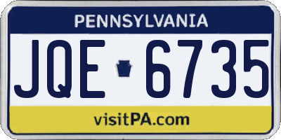 PA license plate JQE6735