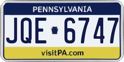 PA license plate JQE6747