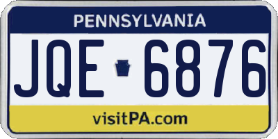 PA license plate JQE6876