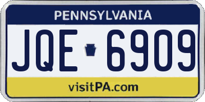 PA license plate JQE6909