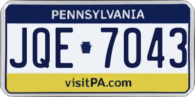 PA license plate JQE7043