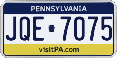 PA license plate JQE7075
