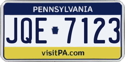 PA license plate JQE7123