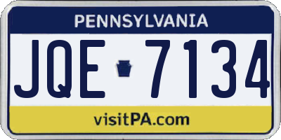 PA license plate JQE7134