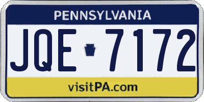 PA license plate JQE7172