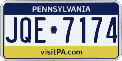 PA license plate JQE7174