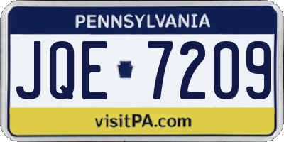 PA license plate JQE7209