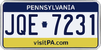 PA license plate JQE7231