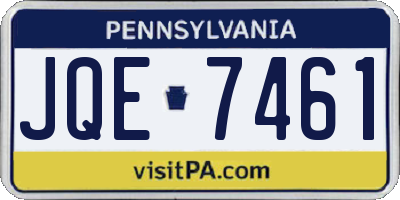 PA license plate JQE7461