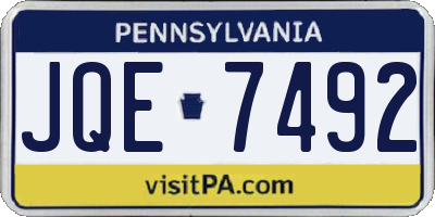 PA license plate JQE7492
