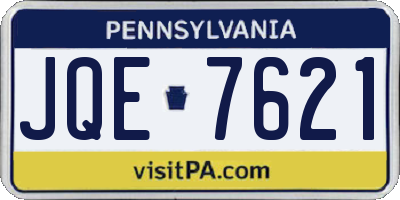PA license plate JQE7621