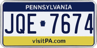 PA license plate JQE7674