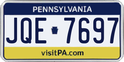 PA license plate JQE7697