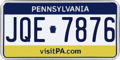 PA license plate JQE7876