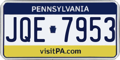 PA license plate JQE7953