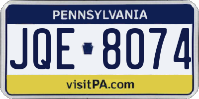 PA license plate JQE8074